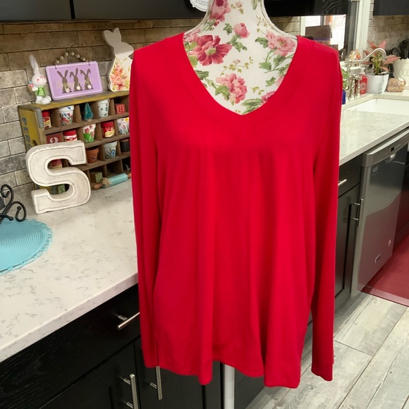 Tommy Bahama Tops - Tommy Bahama Women’s XS Kauai Jersey V-Neck Long Sleeve Tee Shirt Red New